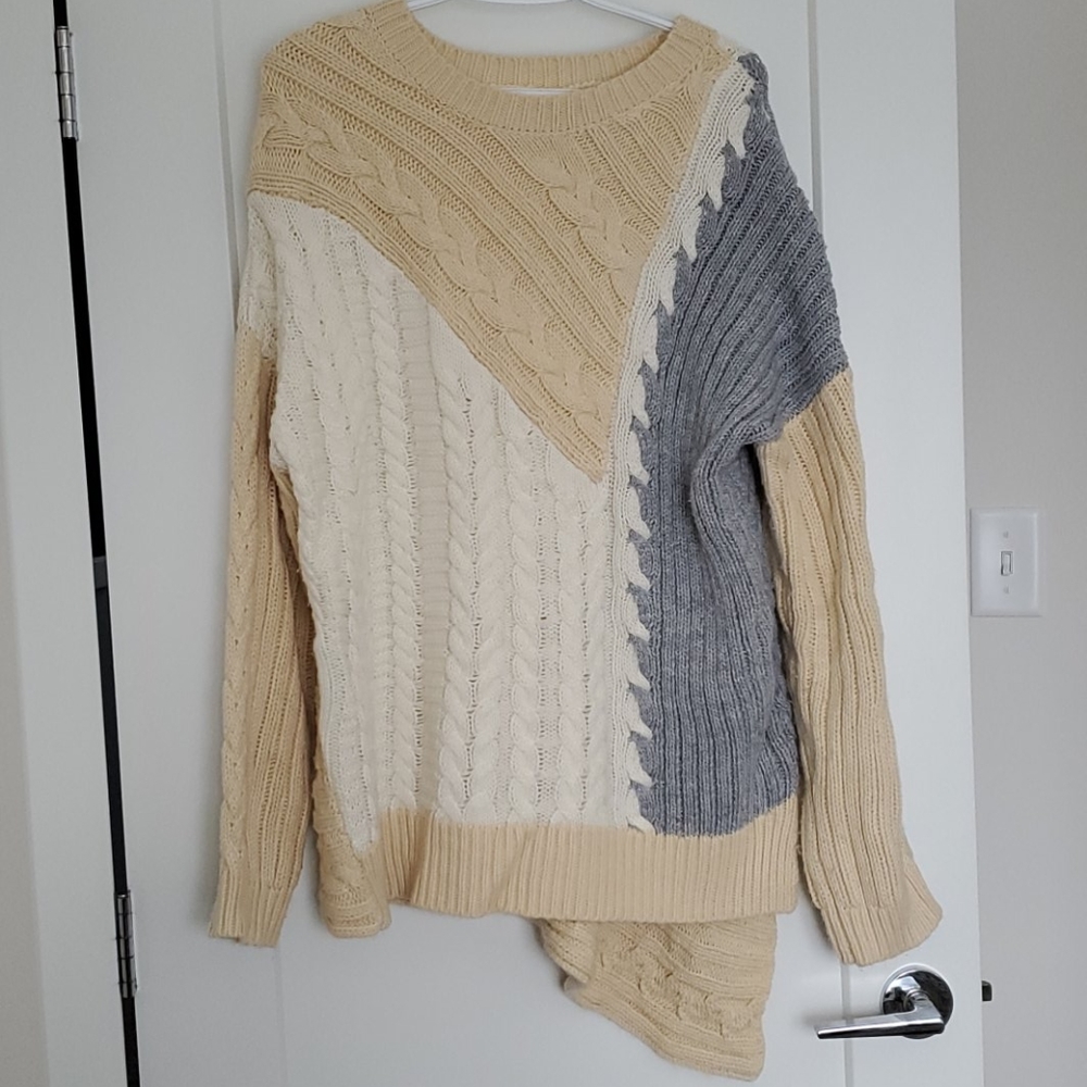 Oversize Patchwork Knit Sweater
